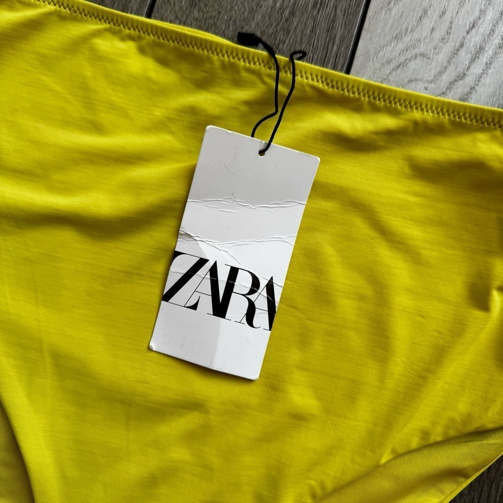 ZARA Bikini High-Waist Olive Green Yellow | Size: Medium | New With Tags - Picture 2 of 5